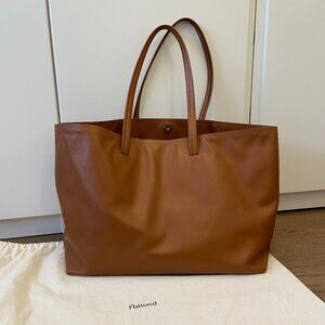 Flattered Luka Leather Tote Bag in Cognac ~ EUC